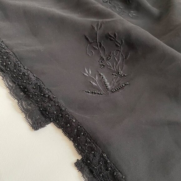 Argenti Silk Babydoll Slip Dress 10 Polka Dot Embroidered Beaded Cocktail Y2K - Picture 7 of 13